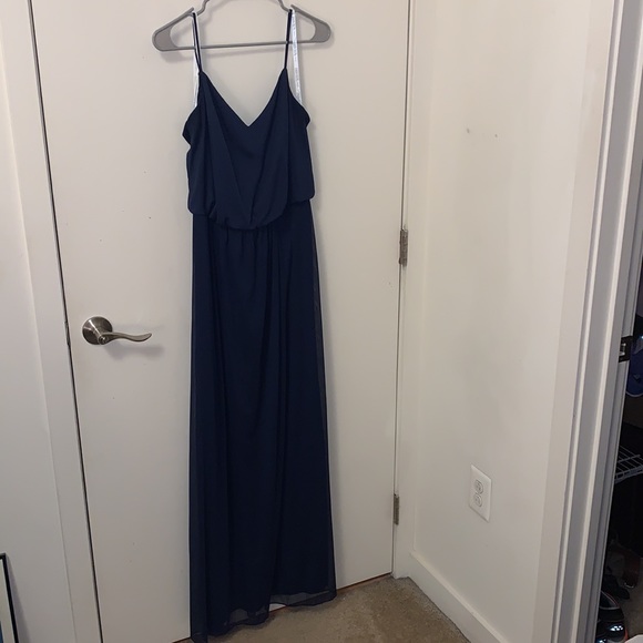 David’s Bridal Spaghetti Strap Mesh Blouson Dress - Picture 7 of 16